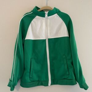 Toddler Boys XS (4/5) Cat & Jack Green and White Zip Track Jacket